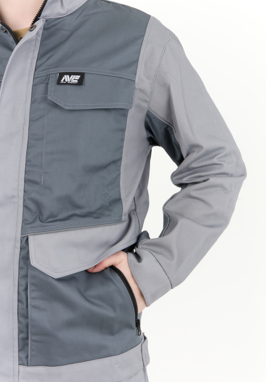 Антарес Костюм ИТР с полукомбинезоном NEW ENERGY (смесовая, серый/т.серый)