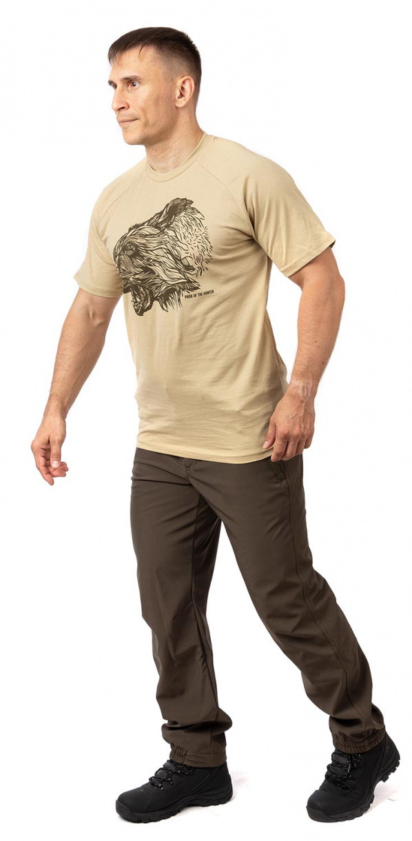 Футболка PRIDE Taiga king (Тайга кинг)(хлопок, бежевый) PRTS-06BG