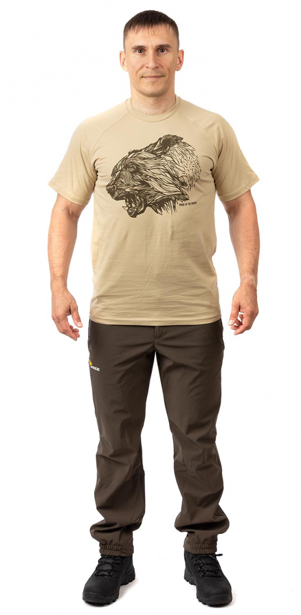 Футболка PRIDE Taiga king (Тайга кинг)(хлопок, бежевый) PRTS-06BG