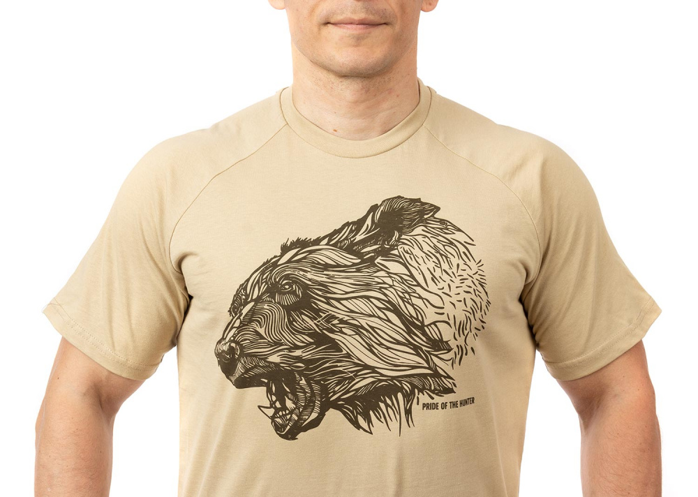 Футболка PRIDE Taiga king (Тайга кинг)(хлопок, бежевый) PRTS-06BG