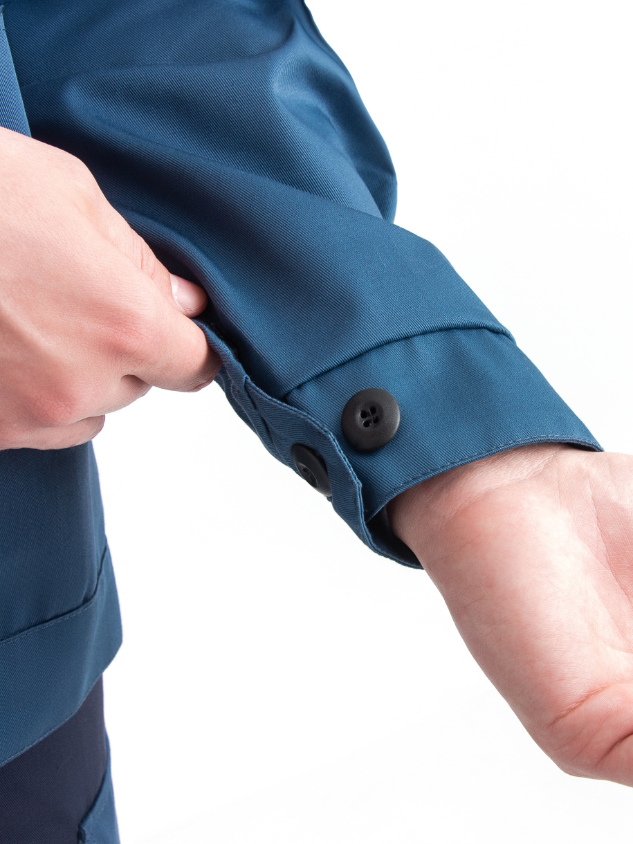 Алькор костюм летний с полукомбинезоном NEW ENERGY (смесовая, синий/т.синий)